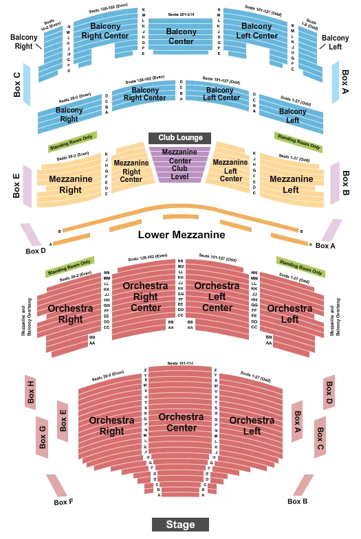 Au-Rene Theater Seating Chart